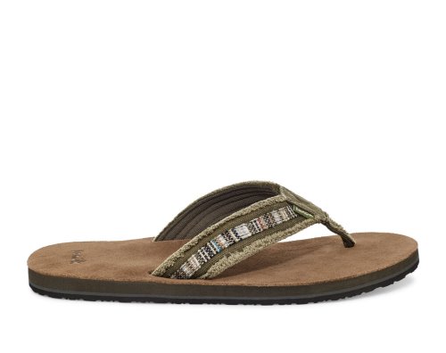 Sanuk Mens Fraid So Eco-Friendly Brown Flip Flops | DAPRFY492